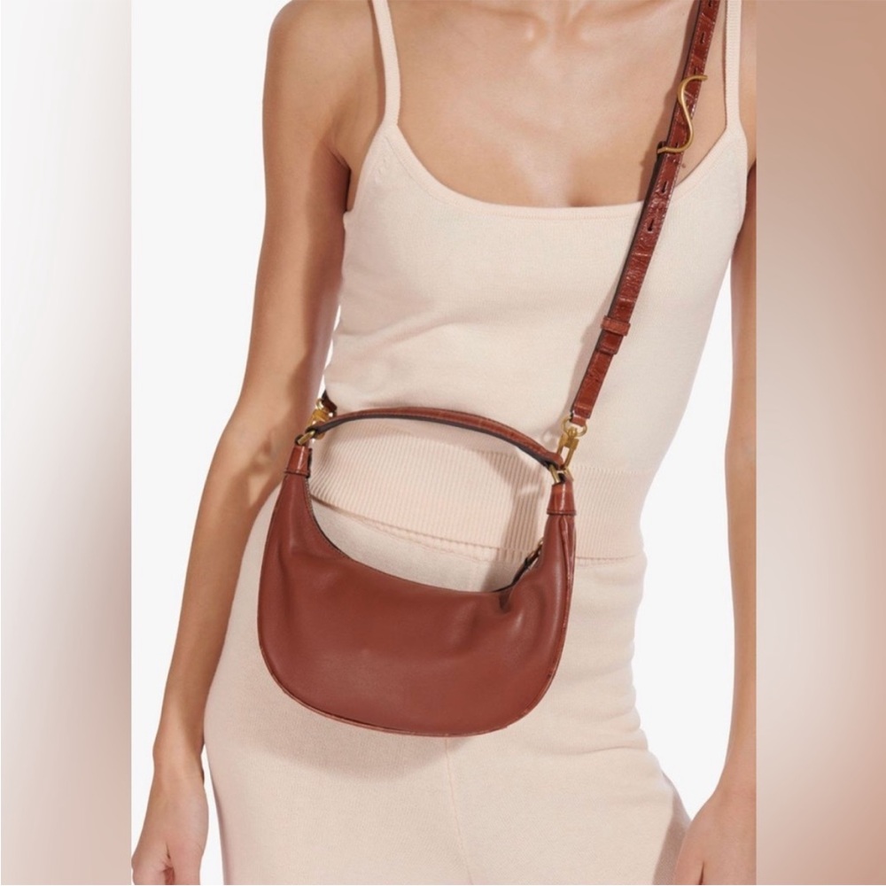 STAUD mini Sasha Crossbody in Tan